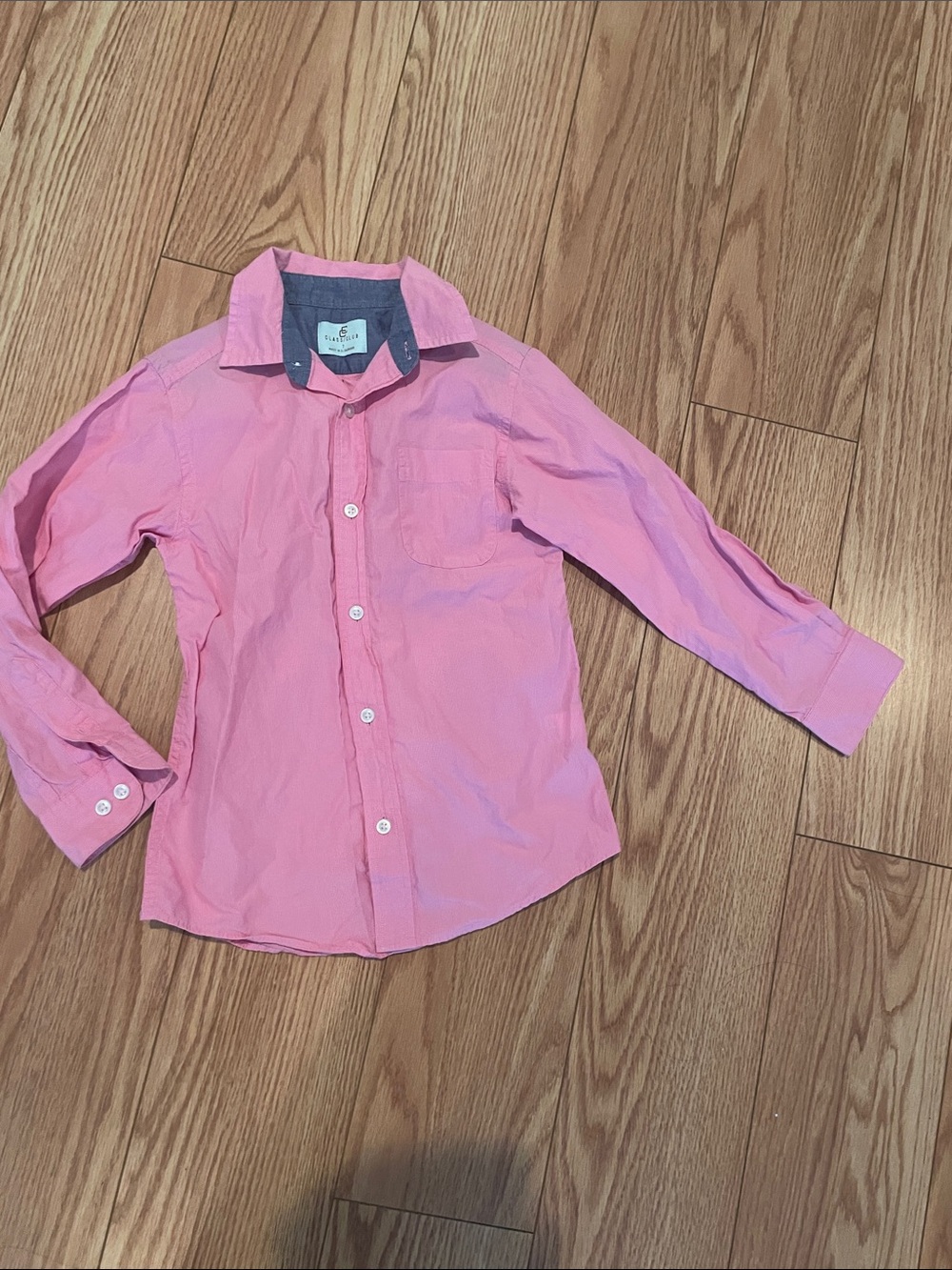 Class Club Pink Long-Sleeve Button-Down Shirt for Kids